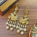 Mythical Winged Creature Fringe Drop Earrings
