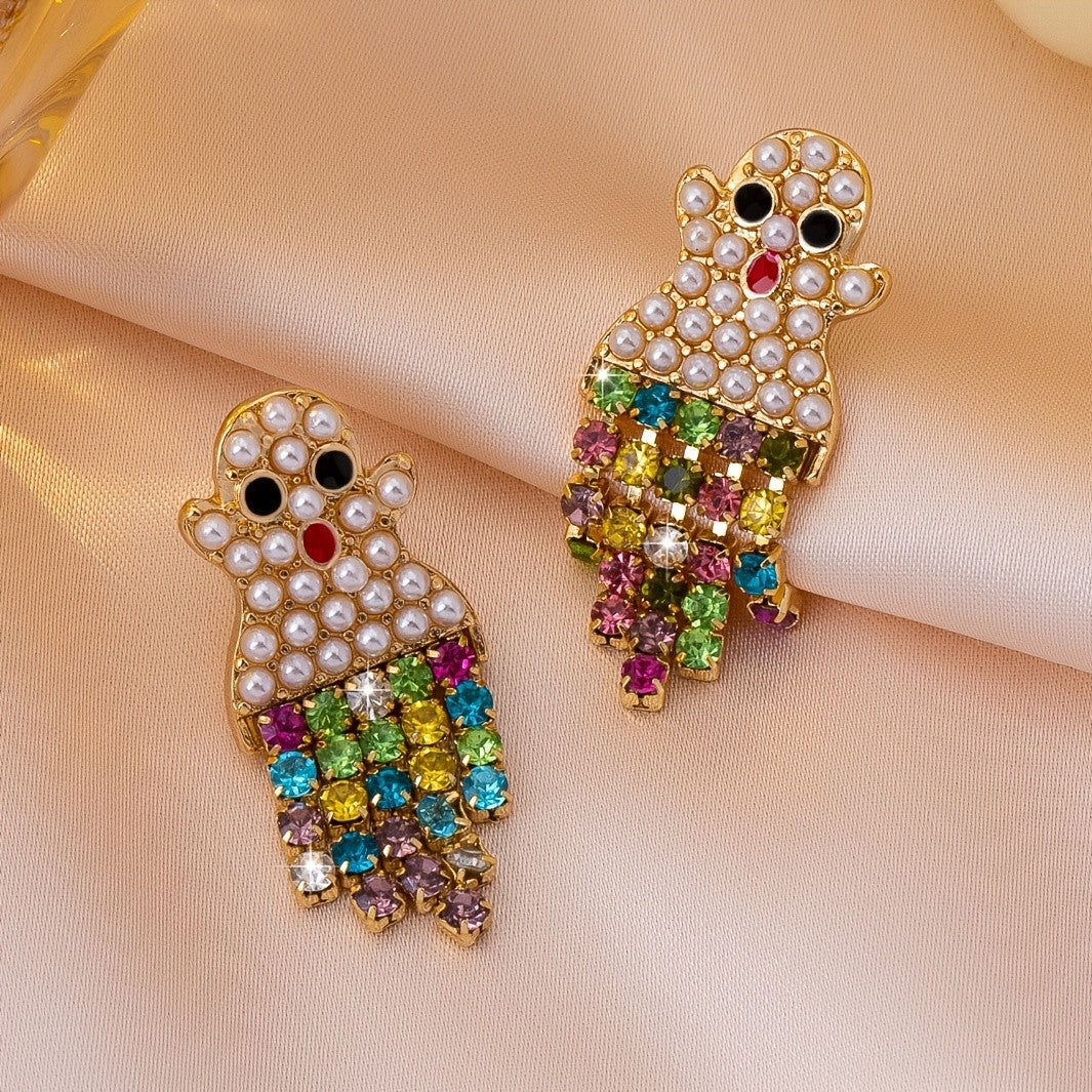 Whimsical Pearl Ghost Drop Earrings