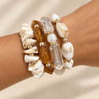 4pc Boho Chunky Bead Bracelet Set