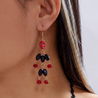 Gothic Skull Bead Drop Earrings