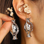 Whimsical Floral Vase Drop Earrings