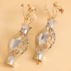 Whimsical Floral Vase Drop Earrings