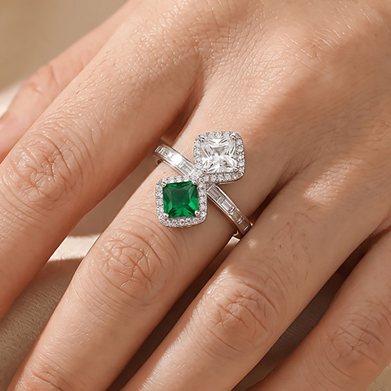 Elegant Square Gemstone Ring