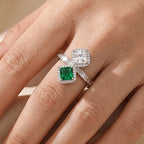 Elegant Square Gemstone Ring