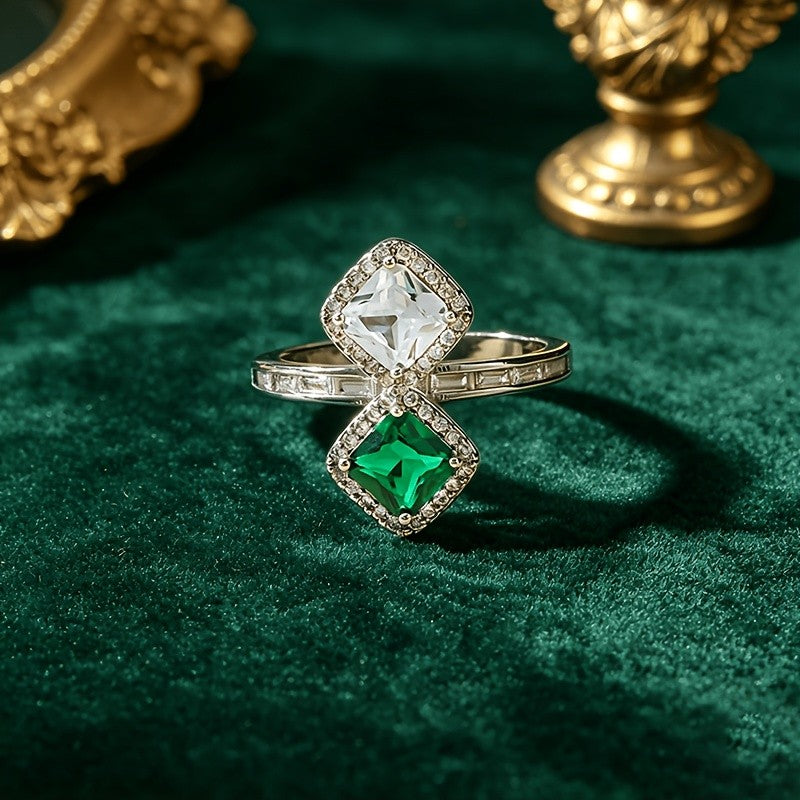 Elegant Square Gemstone Ring