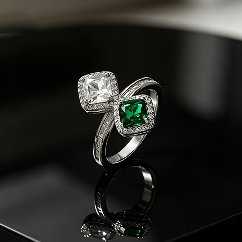 Elegant Square Gemstone Ring