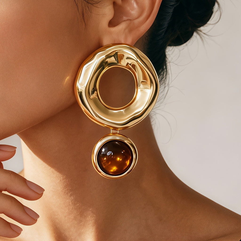 Elegant Amber Drop Earrings