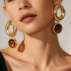 Elegant Amber Drop Earrings