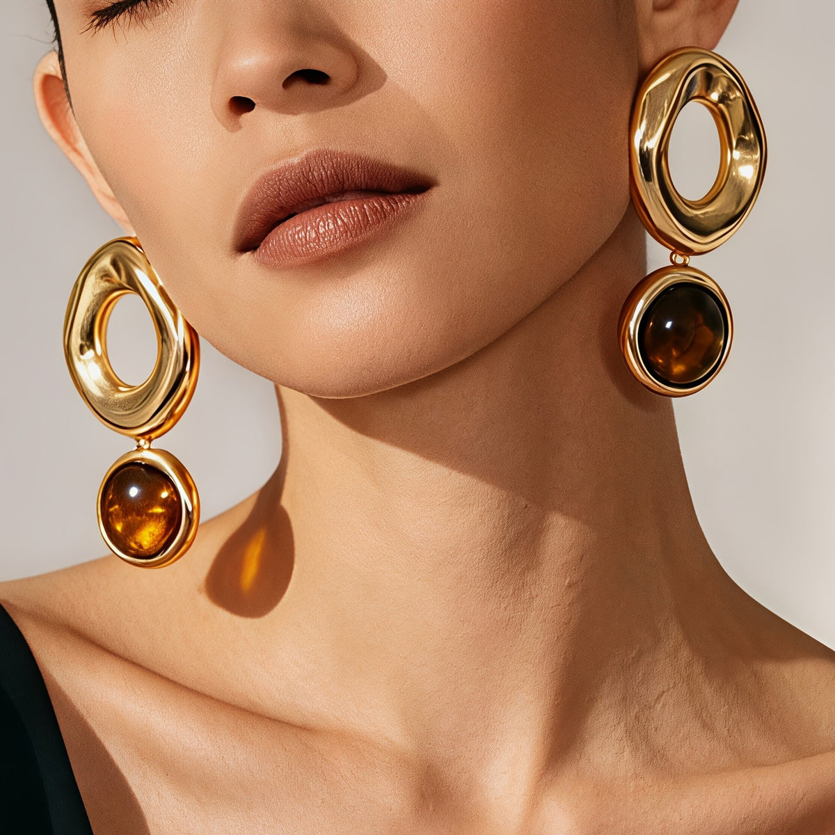 Elegant Amber Drop Earrings