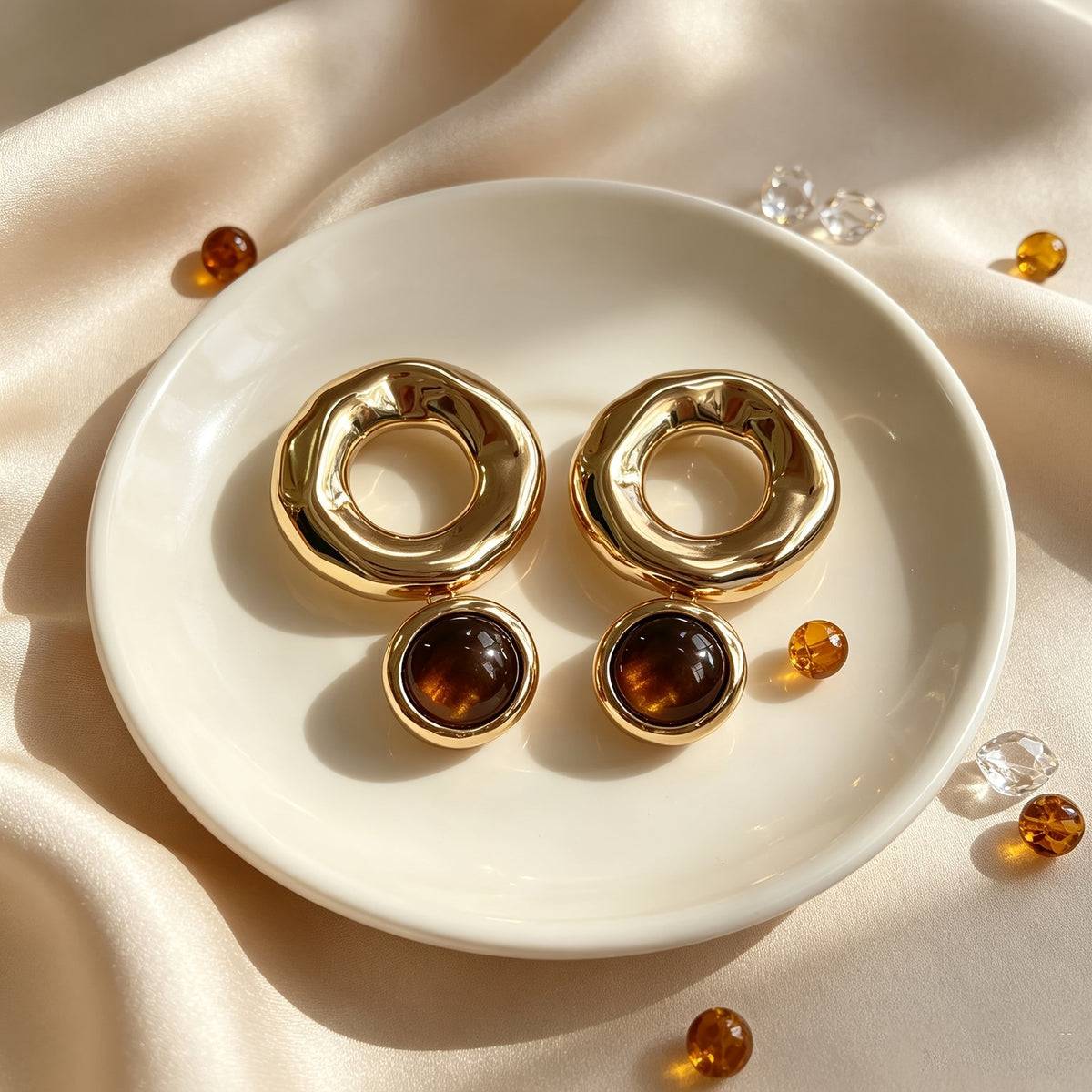 Elegant Amber Drop Earrings