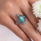 Skyfire Turquoise Statement Ring