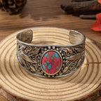 Boho Turquoise Leaf Cuff Bracelet