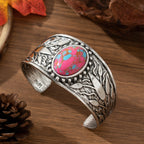 Boho Turquoise Leaf Cuff Bracelet
