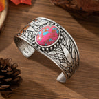Boho Turquoise Leaf Cuff Bracelet