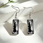 Whimsical Witch Silhouette Drop Earrings