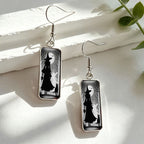 Whimsical Witch Silhouette Drop Earrings