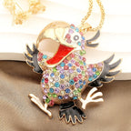 Whimsical Rainbow Parrot Pendant Necklace