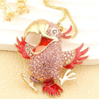 Whimsical Rainbow Parrot Pendant Necklace