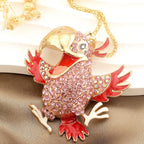 Whimsical Rainbow Parrot Pendant Necklace