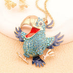 Whimsical Rainbow Parrot Pendant Necklace