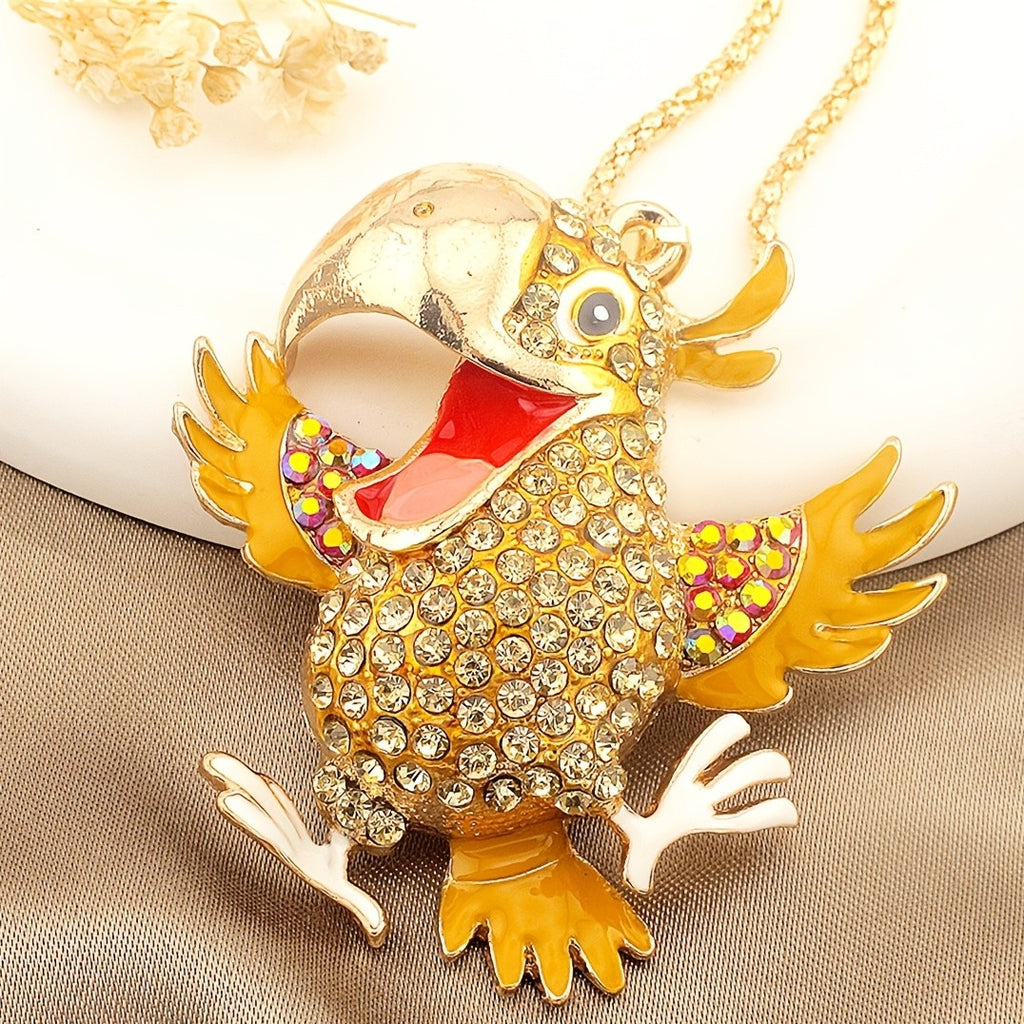 Whimsical Rainbow Parrot Pendant Necklace