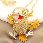 Whimsical Rainbow Parrot Pendant Necklace
