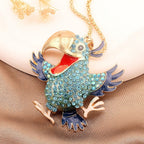 Whimsical Rainbow Parrot Pendant Necklace