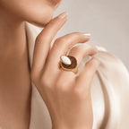 Boho Green Leaf Statement Ring