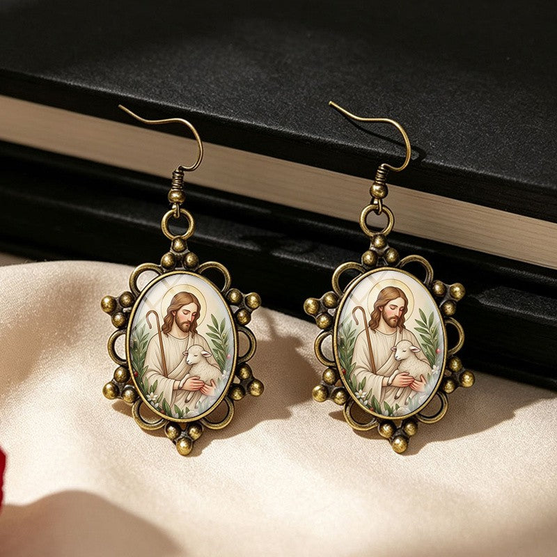 Shepherd Glass Dome Drop Earrings