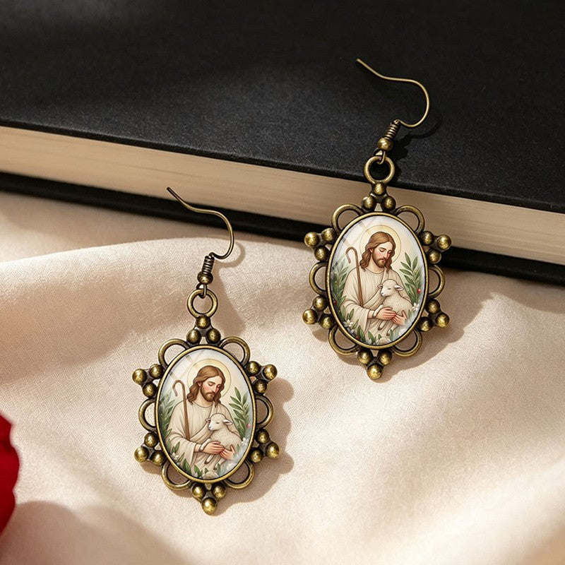 Shepherd Glass Dome Drop Earrings