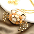 Whimsical Cat Eye Crab Necklace