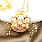Whimsical Cat Eye Crab Necklace