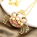 Whimsical Cat Eye Crab Necklace
