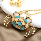 Whimsical Cat Eye Crab Necklace