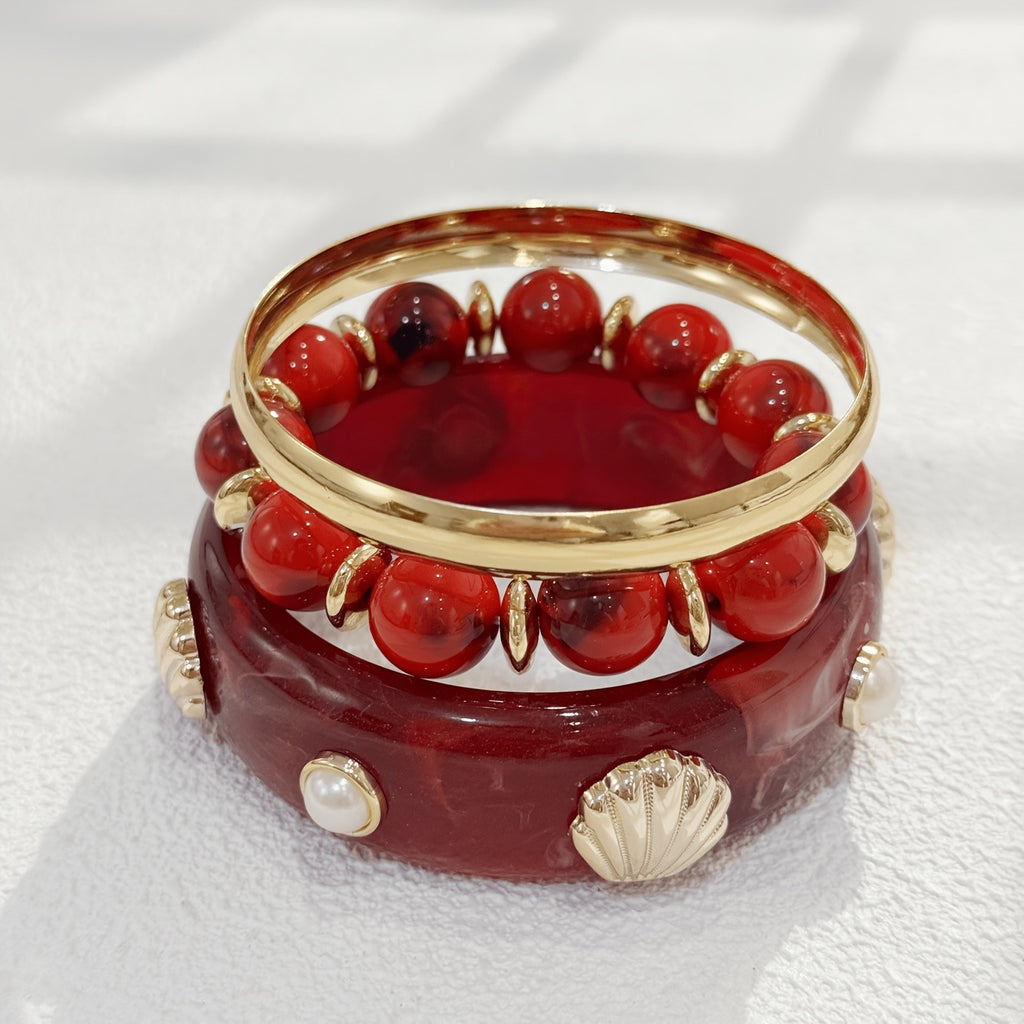 3pc Ocean Drift Shell Bracelet Set