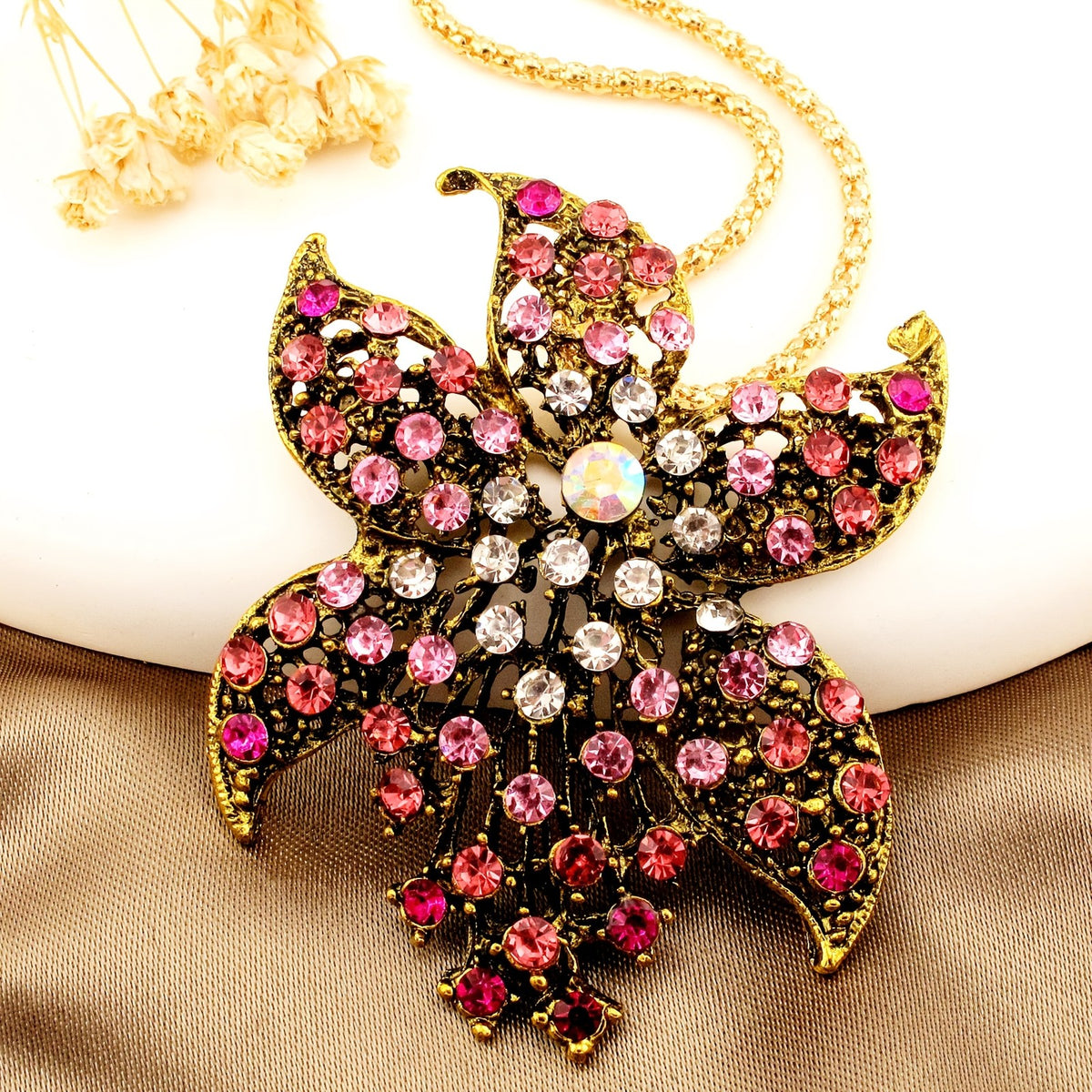 Elegant Floral Gemstone Necklace