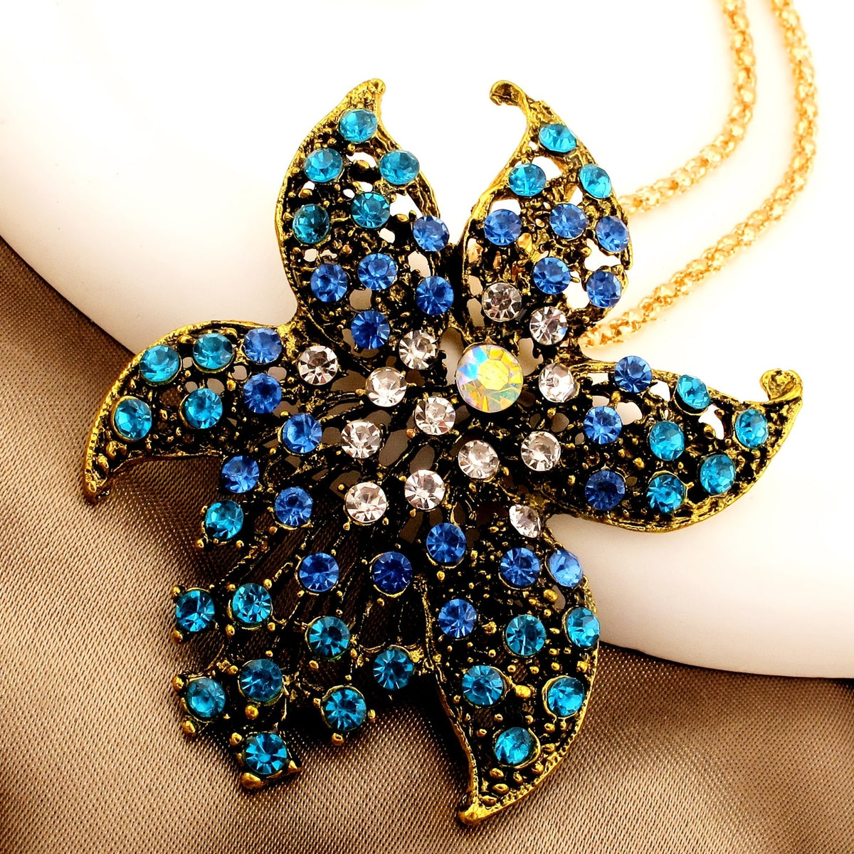 Elegant Floral Gemstone Necklace