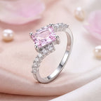Elegant Square Pink Gemstone Ring