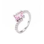 Elegant Square Pink Gemstone Ring