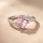 Elegant Square Pink Gemstone Ring