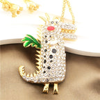 Whimsical Dragon Glass Pendant Necklace