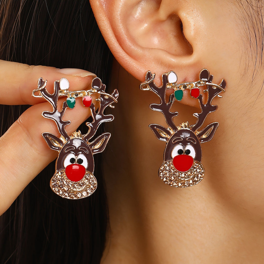 Whimsical Reindeer Drop Earrings