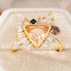 Geometric Triangle Gemstone Ring
