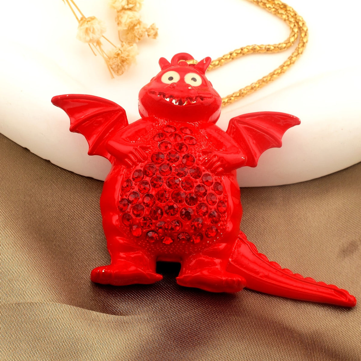 Whimsical Rainbow Dragon Necklace