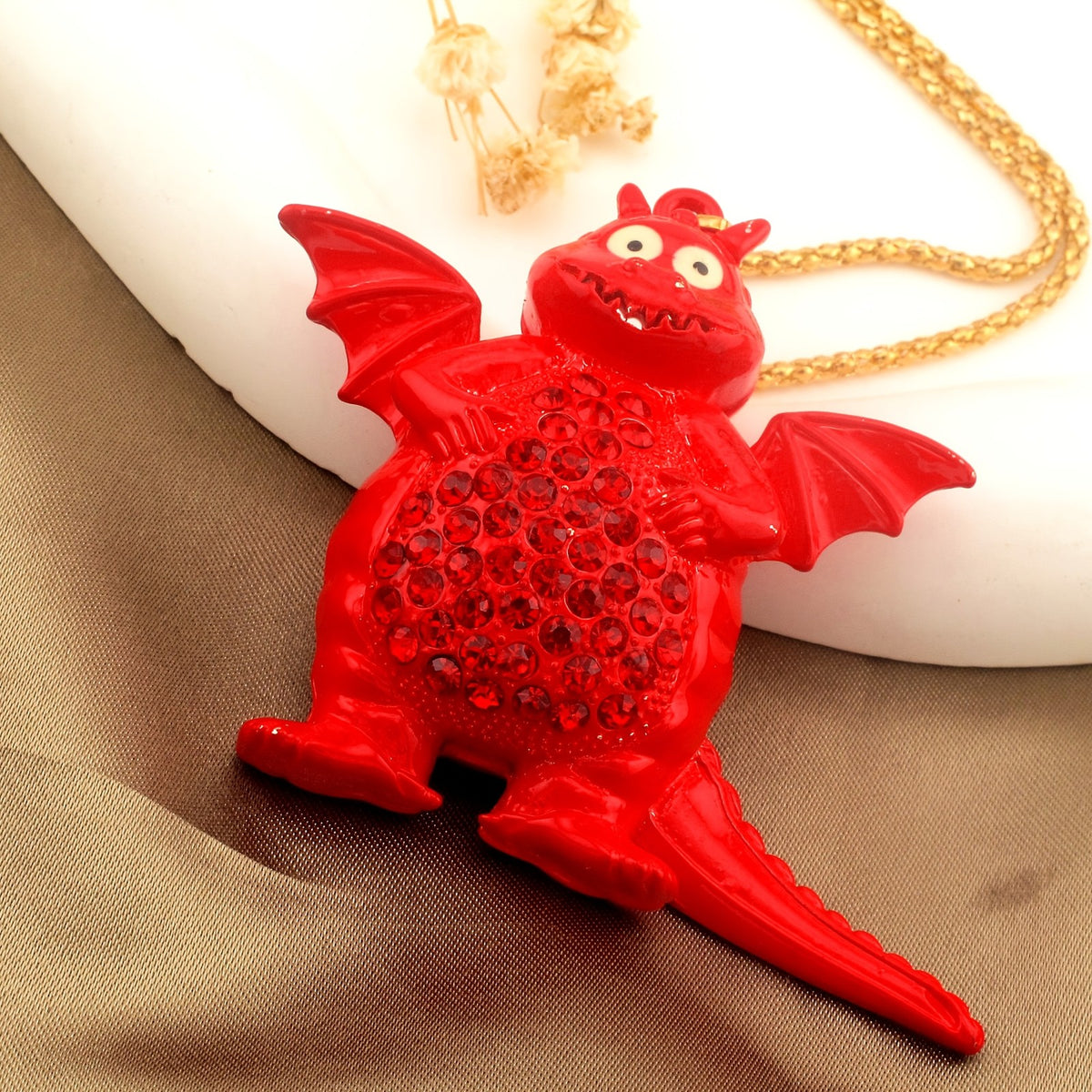 Whimsical Rainbow Dragon Necklace
