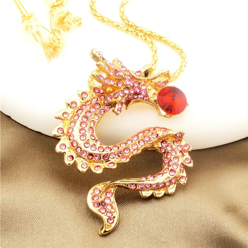 Rainbow Dragon Pendant Necklace