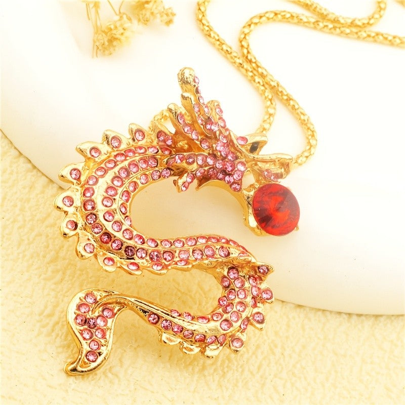 Rainbow Dragon Pendant Necklace