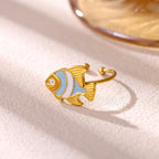 Whimsical Enamel Fish Ring
