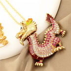 Regal Red Dragon Pendant Necklace