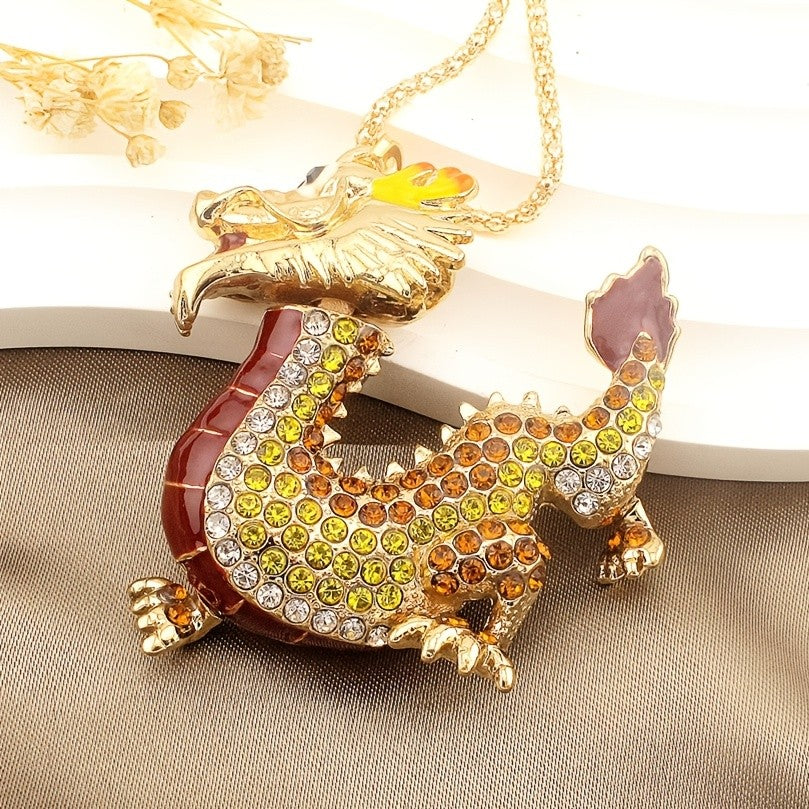 Regal Red Dragon Pendant Necklace